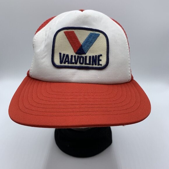 Vintage Valvoline Tracker Hat Cap Embroidered Patch Snapback Mesh Back Speedway - Picture 2 of 11